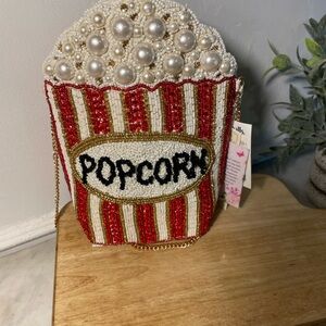 New Tik Tok Viral Beaded Popcorn Bag with Chain Strap